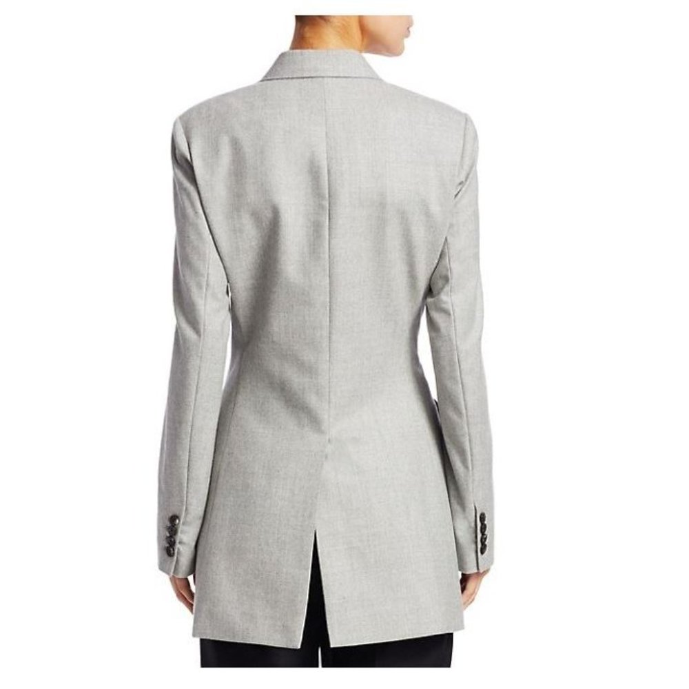 Theory Overlap Virgin Wool Blazer Pale Grey Oversized - Picture 3 of 11